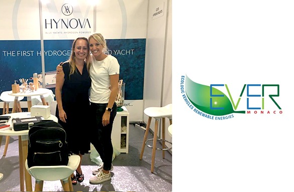 Chloé et Laetitia devant le stand HYNOVA au salon Ever Monaco 2020